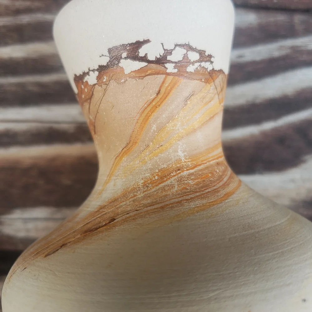 Mini Nemadji Pottery - Painted Swirl Vase - MINI